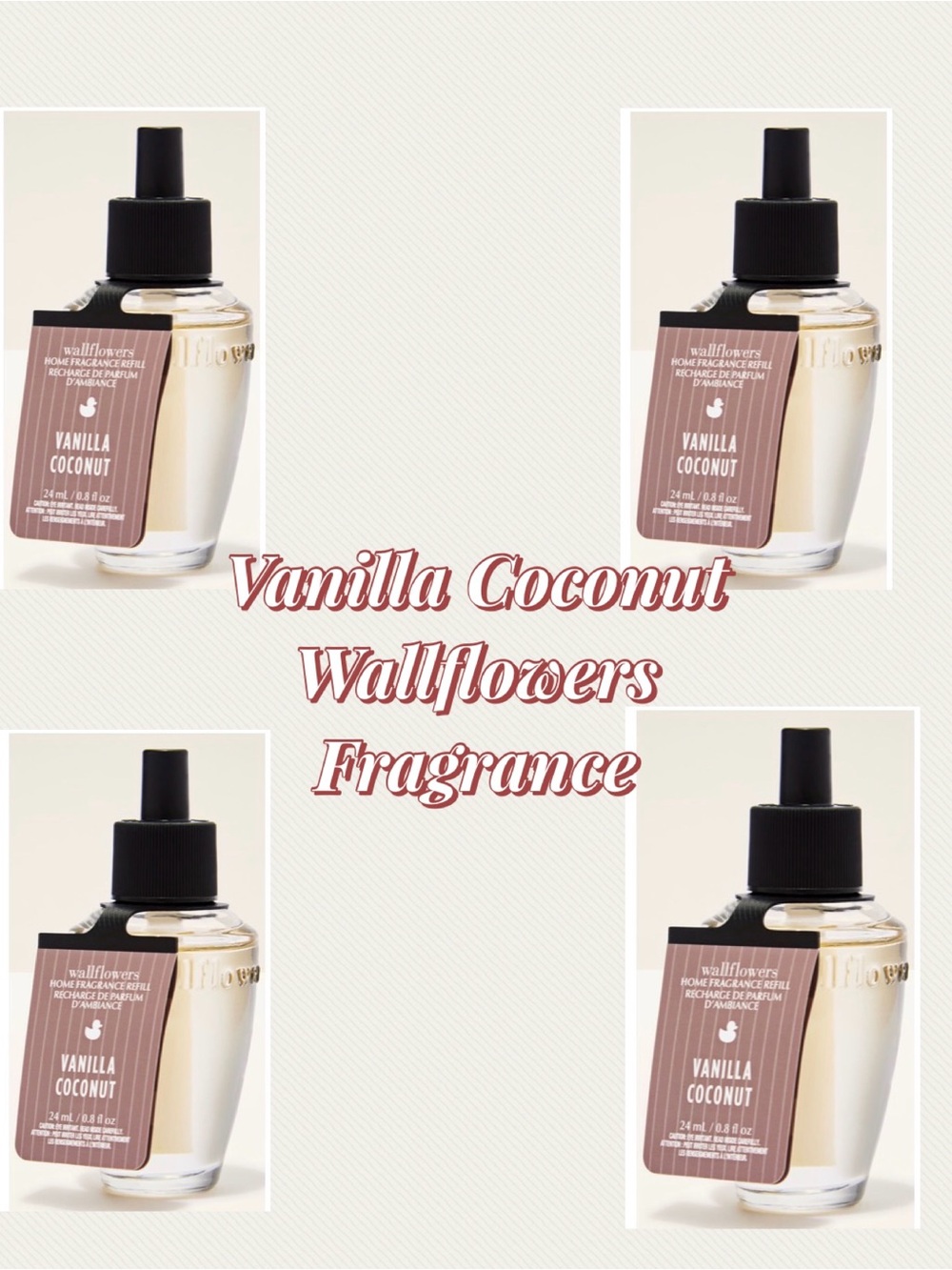 Bath & Body Works Vanilla Coconut Wallflowers Plug-In Fragrance – Cream & Black